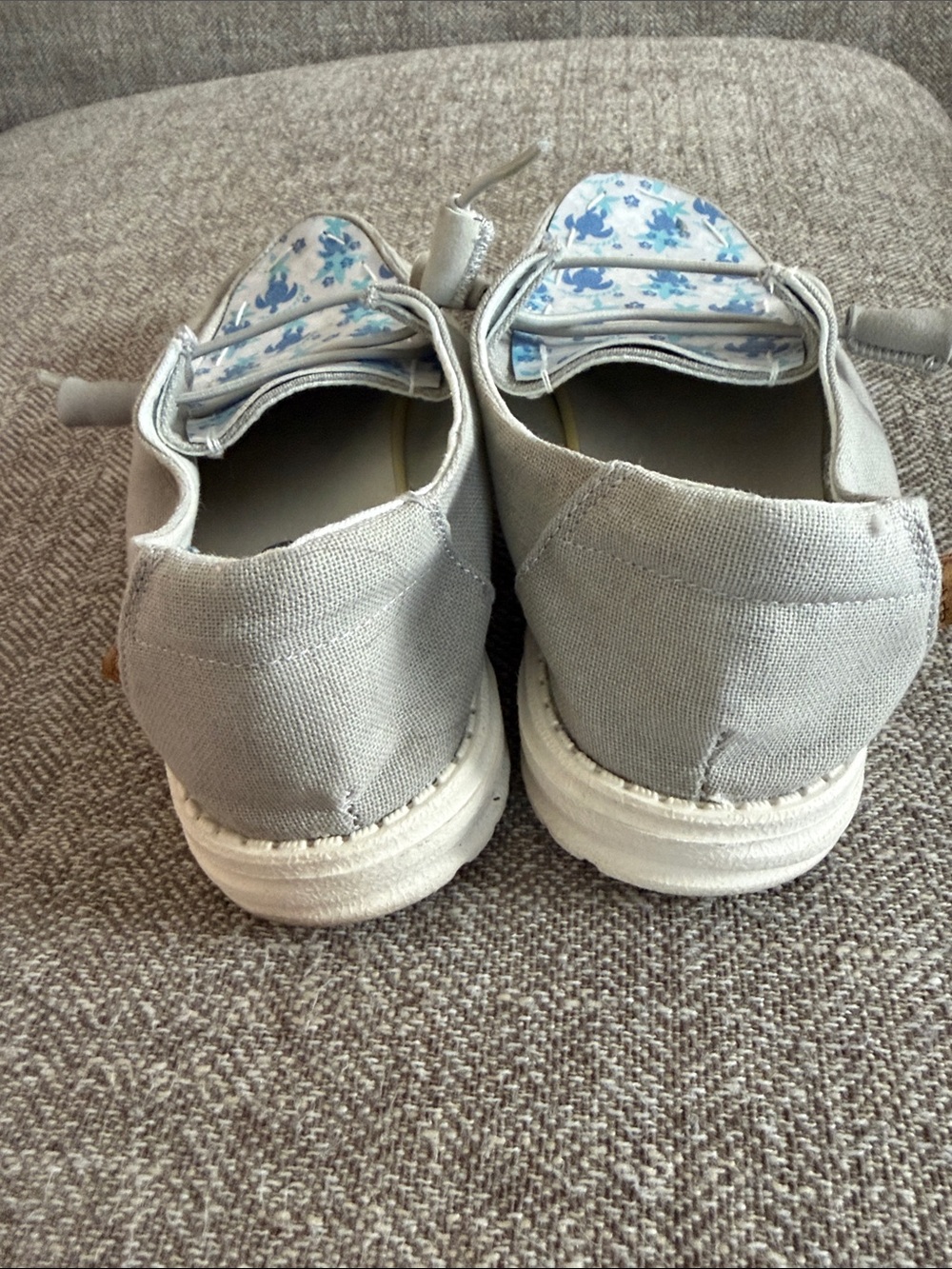 Hey Dude Custom Woman’s Shoes - Gray with Blue Turtle Insole - Picture 5 of 8